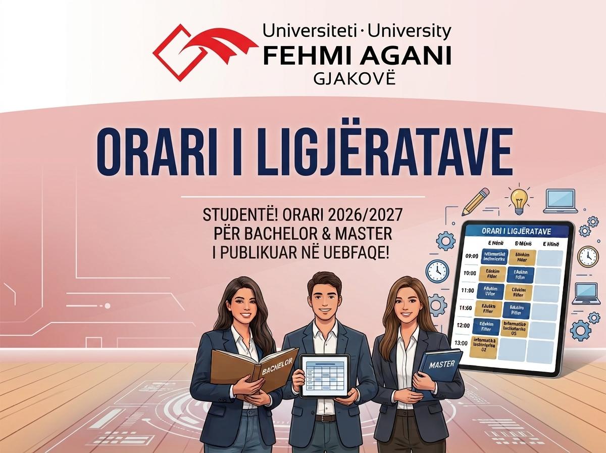 Orari i ligjëratave për programet Bachelor dhe Master – Viti akademik 2026/2027